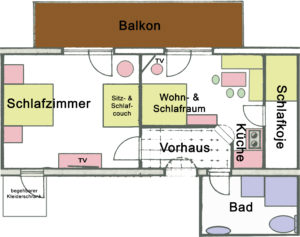 Ferienwohnung 2 Grundriss